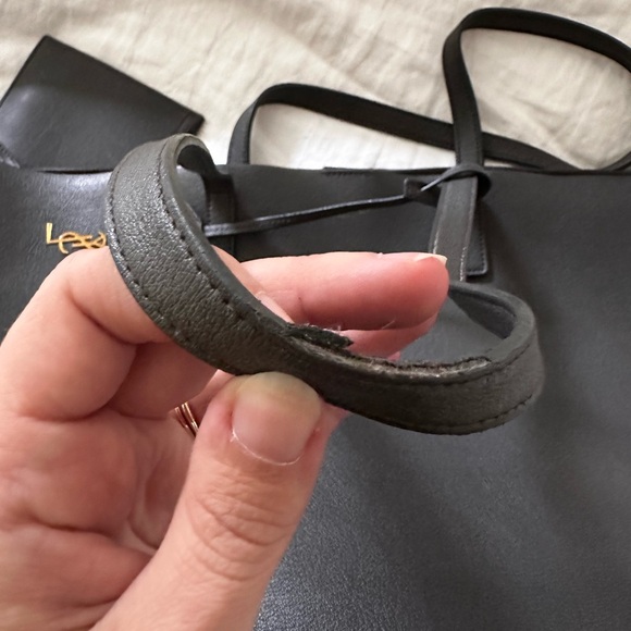 Saint Laurent (YSL) East-West Shopping Bag Tote in Smooth Leather Grey Asphalt - Picture 8 of 11